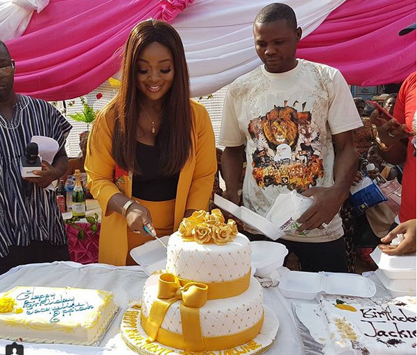 PHOTOS + VIDEO: Jackie Appiah celebrates Birthday with widows and aged women at Krobo Odumase